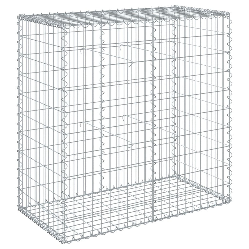 Gabion Basket with Cover 39.4"x19.7"x39.4" Galvanized Iron