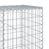 Gabion Basket with Cover 39.4"x19.7"x39.4" Galvanized Iron