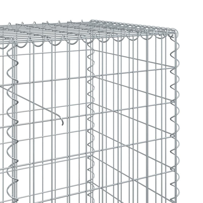 Gabion Basket with Cover 39.4"x19.7"x39.4" Galvanized Iron