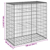 Gabion Basket with Cover 39.4"x19.7"x39.4" Galvanized Iron