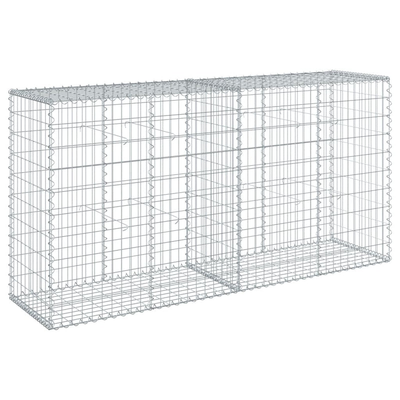 Gabion Basket with Cover 78.7"x19.7"x39.4" Galvanized Iron