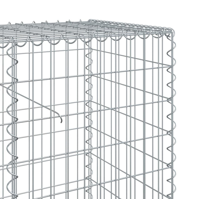 Gabion Basket with Cover 78.7"x19.7"x39.4" Galvanized Iron