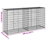 Gabion Basket with Cover 78.7"x19.7"x39.4" Galvanized Iron