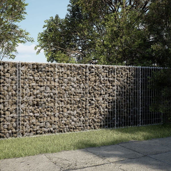 Gabion Basket with Cover 78.7"x19.7"x39.4" Galvanized Iron