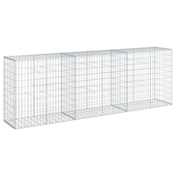 Gabion Basket with Cover 118.1"x19.7"x39.4" Galvanized Iron