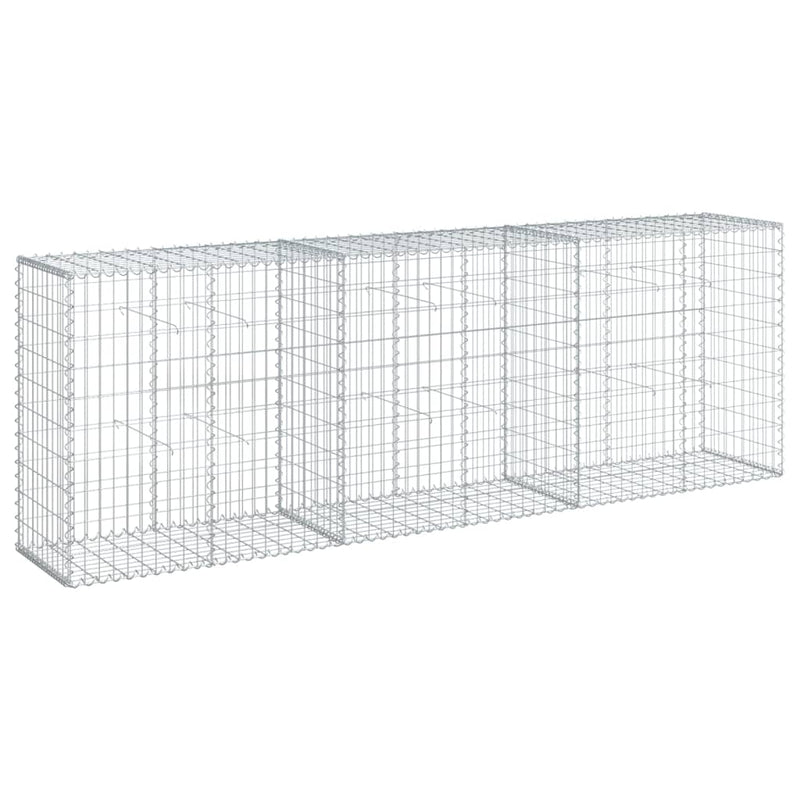 Gabion Basket with Cover 118.1"x19.7"x39.4" Galvanized Iron