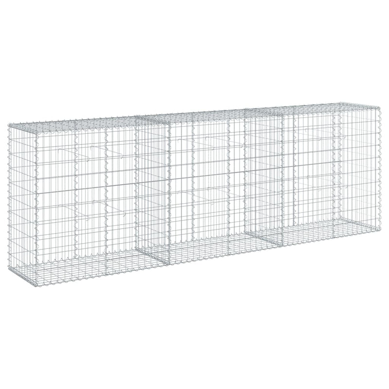 Gabion Basket with Cover 118.1"x19.7"x39.4" Galvanized Iron