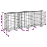 Gabion Basket with Cover 118.1"x19.7"x39.4" Galvanized Iron