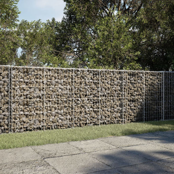 Gabion Basket with Cover 118.1"x19.7"x39.4" Galvanized Iron