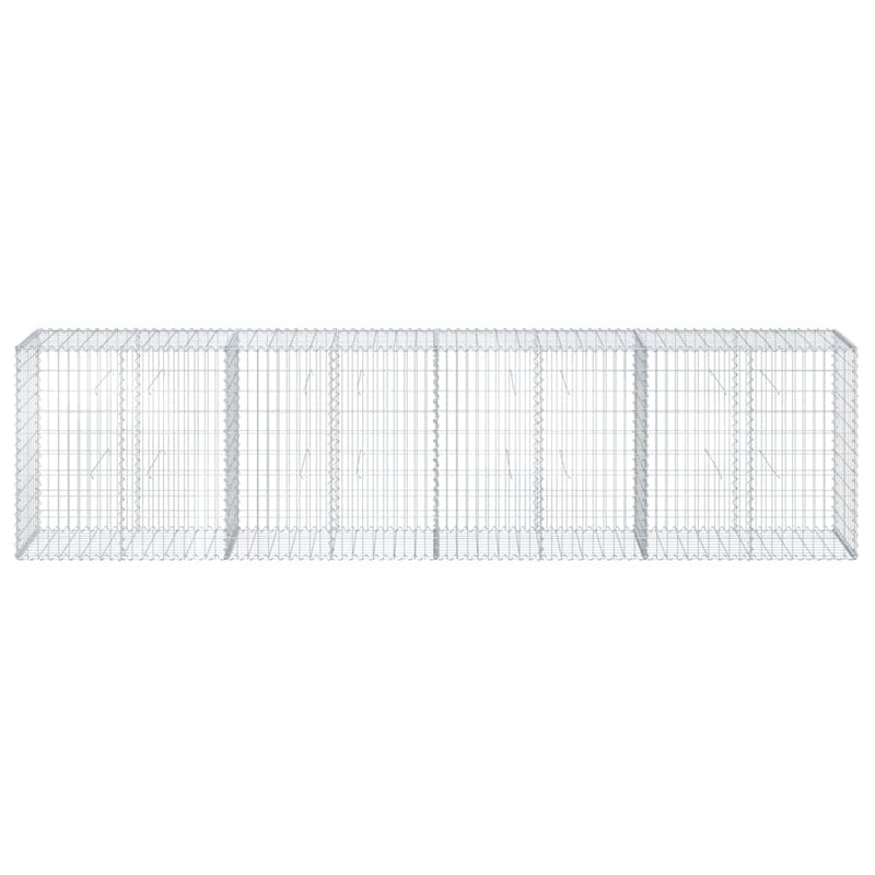 Gabion Basket with Cover 157.5"x19.7"x39.4" Galvanized Iron