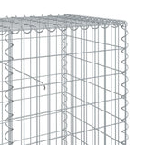 Gabion Basket with Cover 157.5"x19.7"x39.4" Galvanized Iron