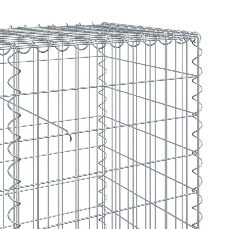 Gabion Basket with Cover 157.5"x19.7"x39.4" Galvanized Iron