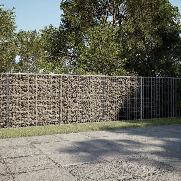 Gabion Basket with Cover 157.5"x19.7"x39.4" Galvanized Iron