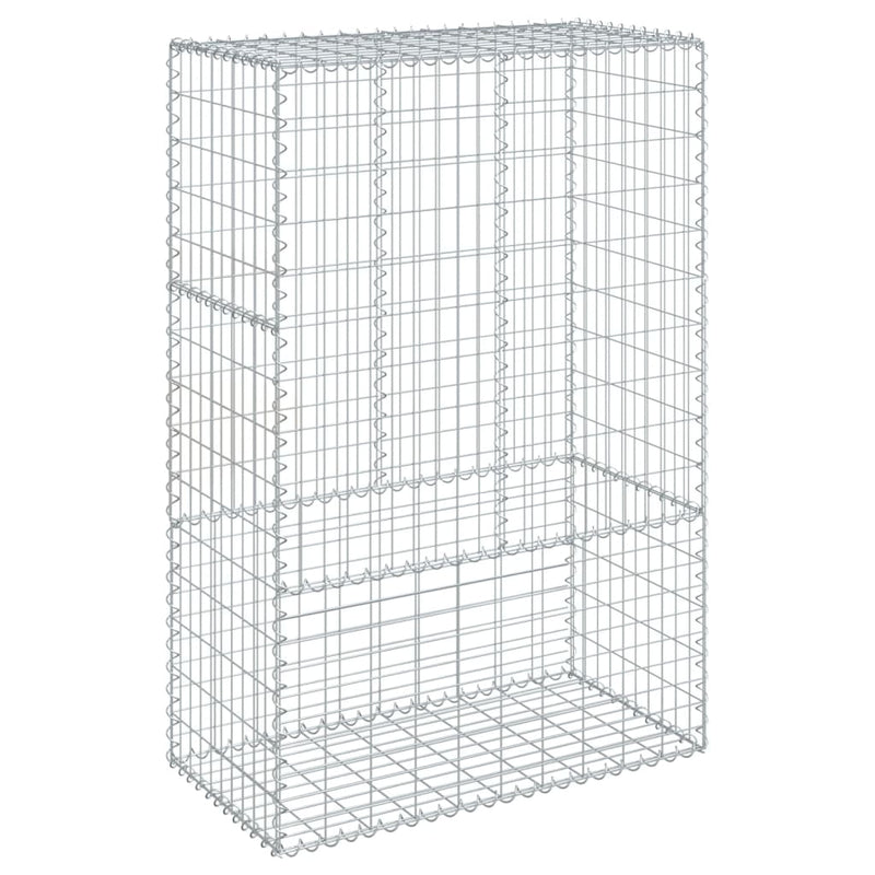 Gabion Basket with Cover 39.4"x19.7"x59.1" Galvanized Iron