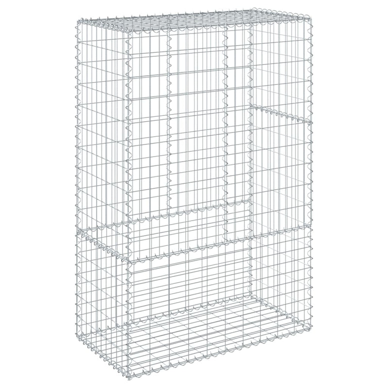 Gabion Basket with Cover 39.4"x19.7"x59.1" Galvanized Iron