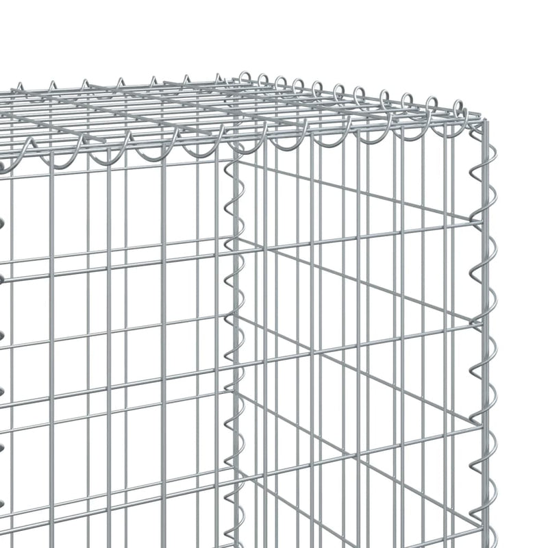 Gabion Basket with Cover 39.4"x19.7"x59.1" Galvanized Iron