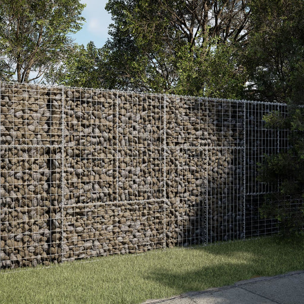 Gabion Basket with Cover 78.7"x19.7"x59.1" Galvanized Iron