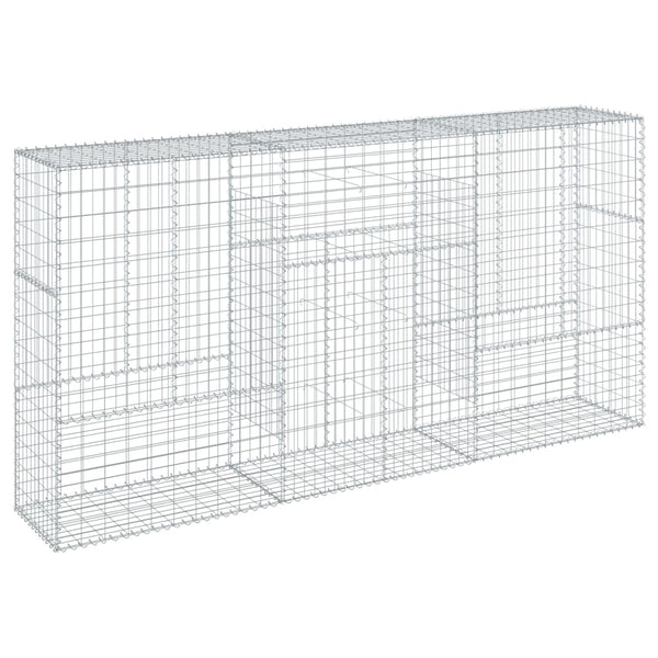 Gabion Basket with Cover 118.1"x19.7"x59.1" Galvanized Iron