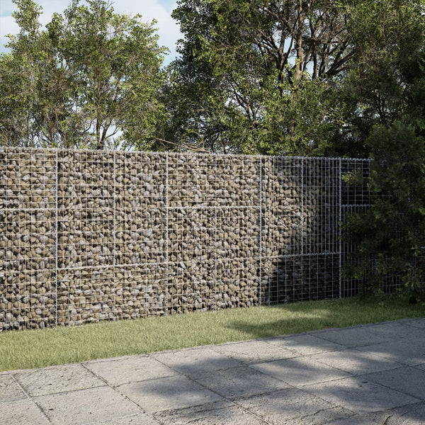 Gabion Basket with Cover 118.1"x19.7"x59.1" Galvanized Iron