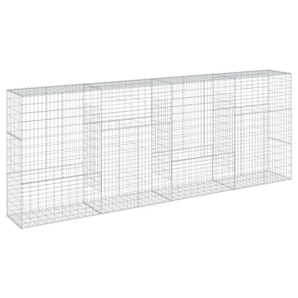 Gabion Basket with Cover 157.5"x19.7"x59.1" Galvanized Iron