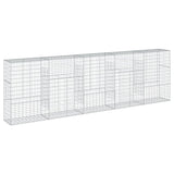 Gabion Basket with Cover 196.9"x19.7"x59.1" Galvanized Iron