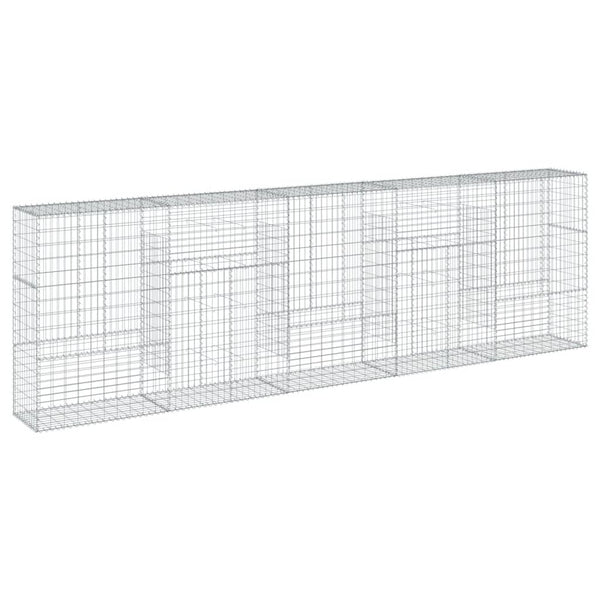 Gabion Basket with Cover 196.9"x19.7"x59.1" Galvanized Iron