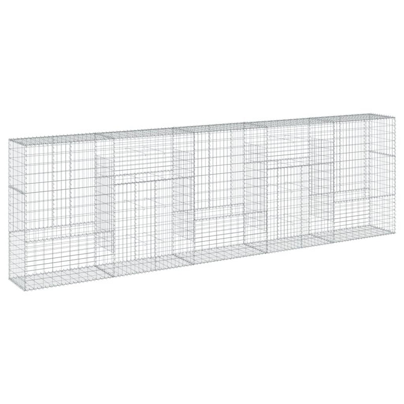 Gabion Basket with Cover 196.9"x19.7"x59.1" Galvanized Iron