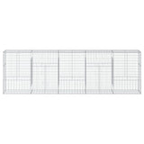 Gabion Basket with Cover 196.9"x19.7"x59.1" Galvanized Iron