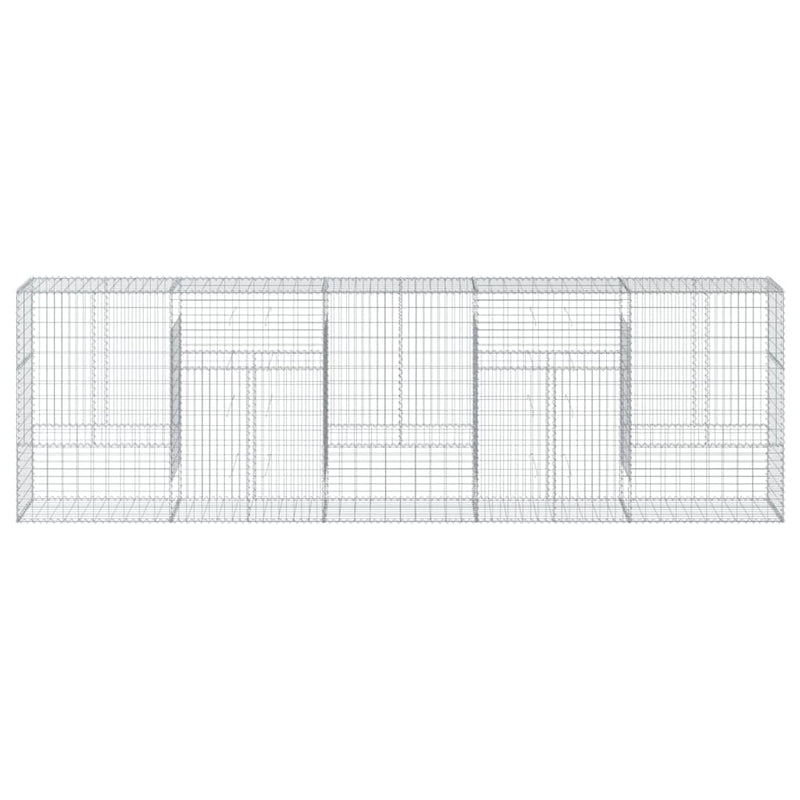 Gabion Basket with Cover 196.9"x19.7"x59.1" Galvanized Iron