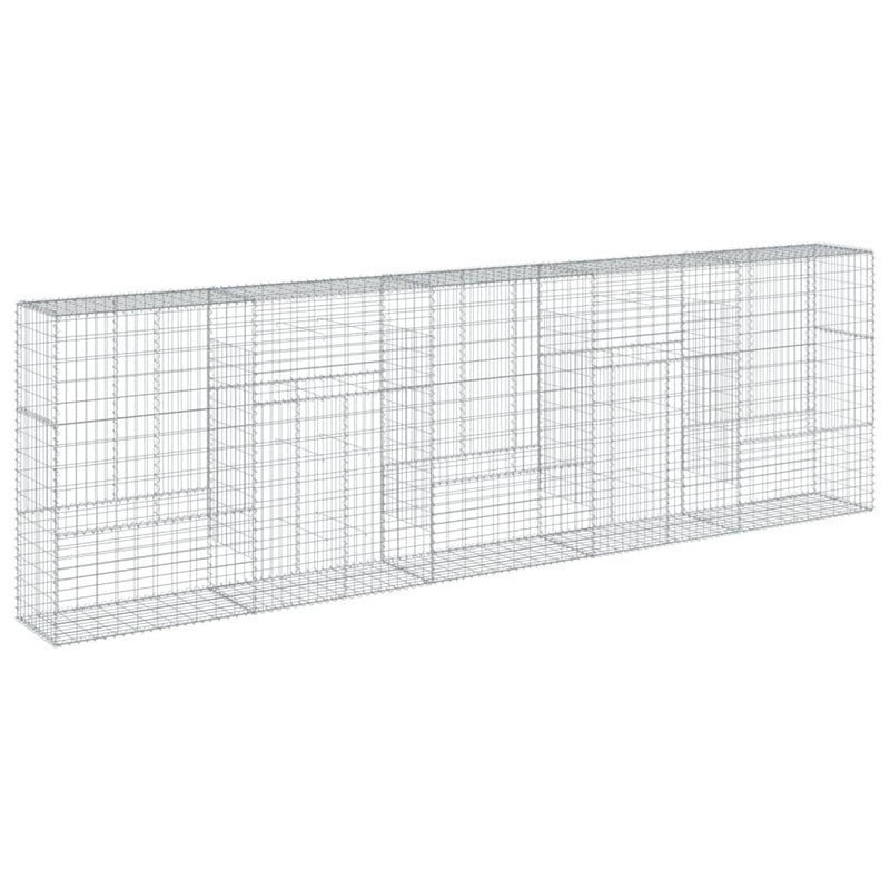 Gabion Basket with Cover 196.9"x19.7"x59.1" Galvanized Iron