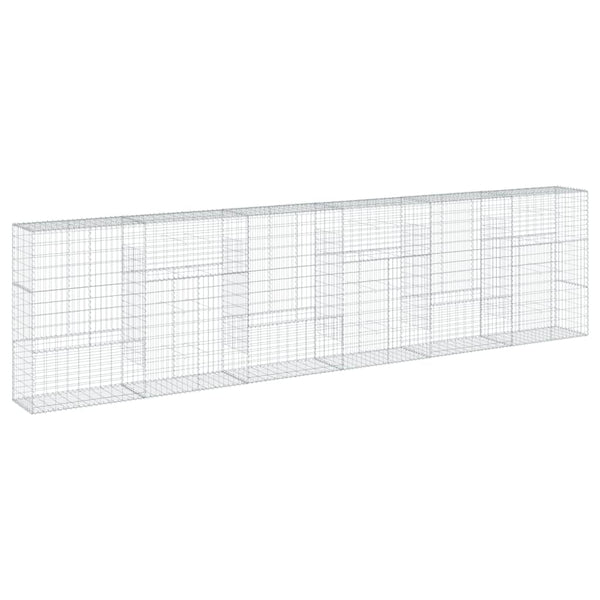 Gabion Basket with Cover 236.2"x19.7"x59.1" Galvanized Iron