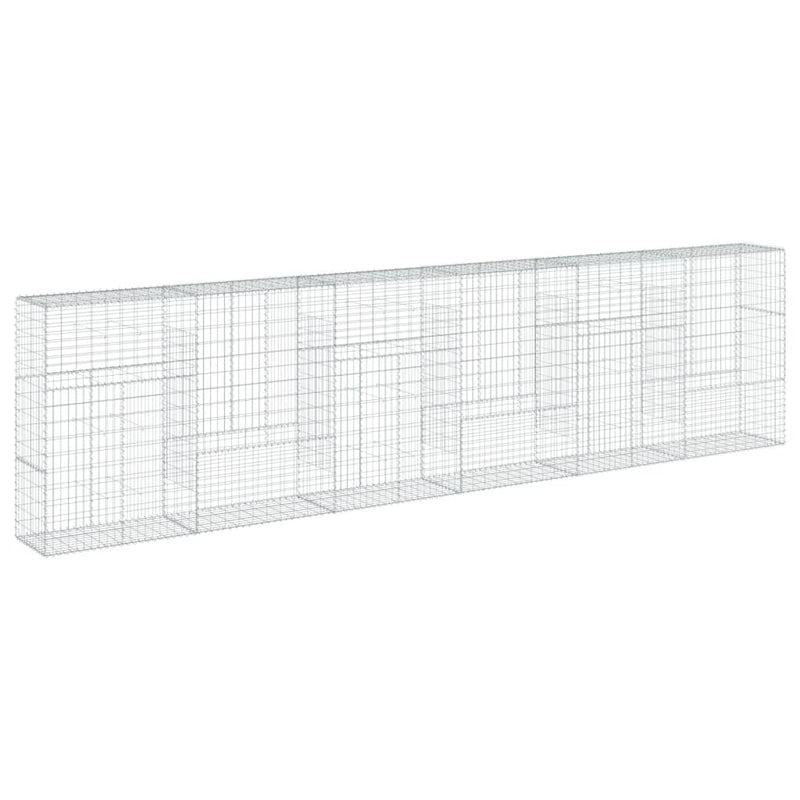 Gabion Basket with Cover 236.2"x19.7"x59.1" Galvanized Iron