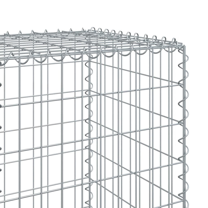 Gabion Basket with Cover 236.2"x19.7"x59.1" Galvanized Iron