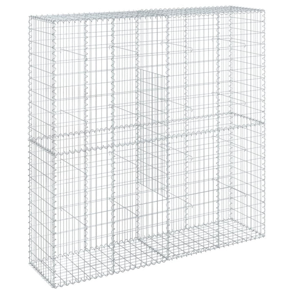 Gabion Basket with Cover 78.7"x19.7"x78.7" Galvanized Iron