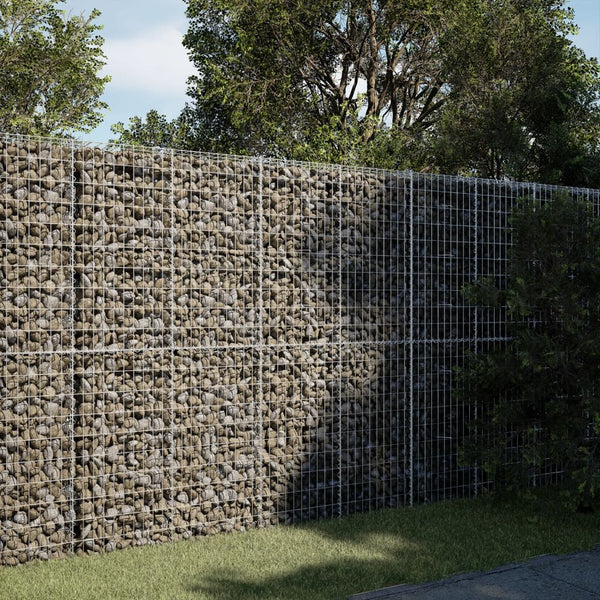 Gabion Basket with Cover 78.7"x19.7"x78.7" Galvanized Iron