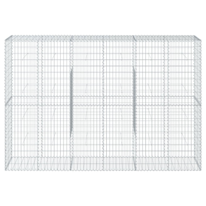 Gabion Basket with Cover 118.1"x19.7"x78.7" Galvanized Iron