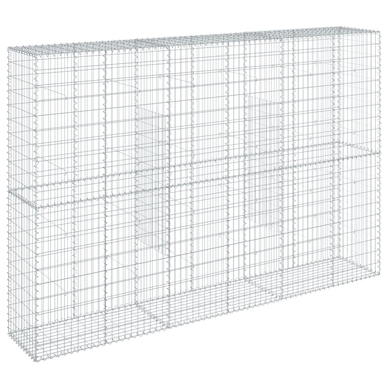 Gabion Basket with Cover 118.1"x19.7"x78.7" Galvanized Iron