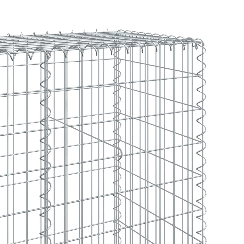 Gabion Basket with Cover 118.1"x19.7"x78.7" Galvanized Iron