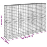 Gabion Basket with Cover 118.1"x19.7"x78.7" Galvanized Iron