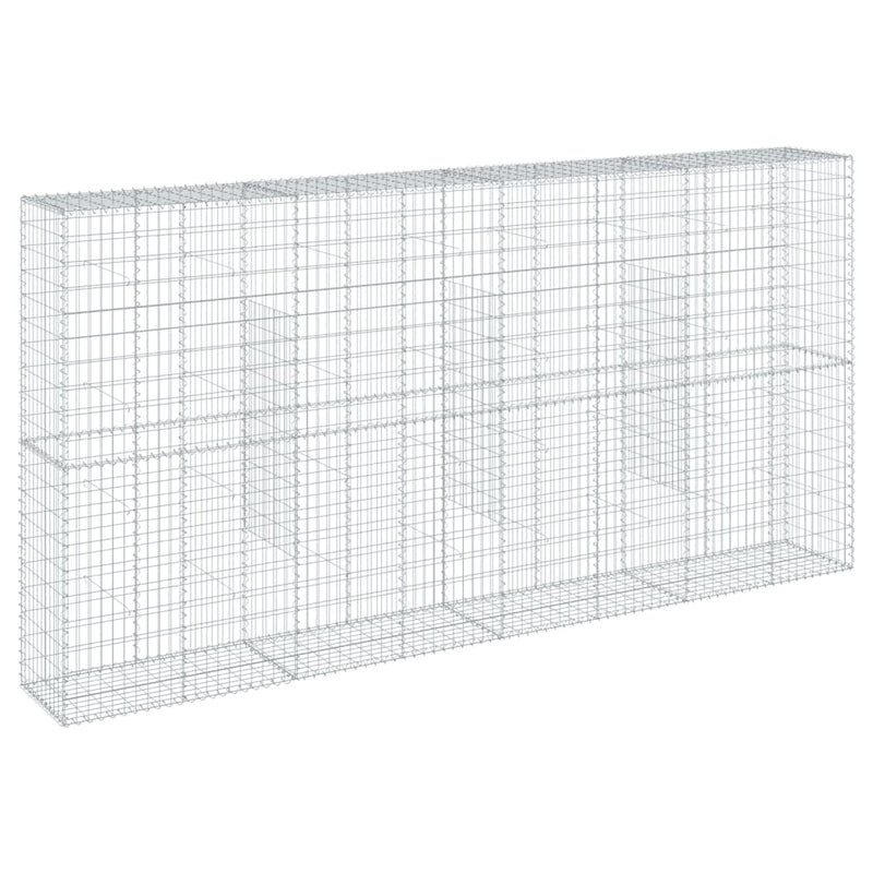 Gabion Basket with Cover 157.5"x19.7"x78.7" Galvanized Iron