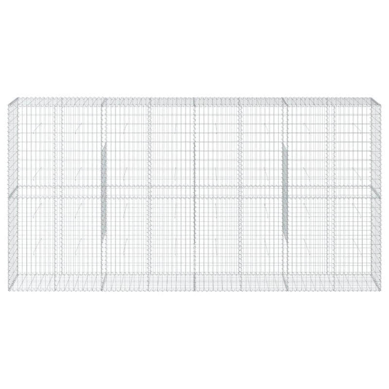 Gabion Basket with Cover 157.5"x19.7"x78.7" Galvanized Iron