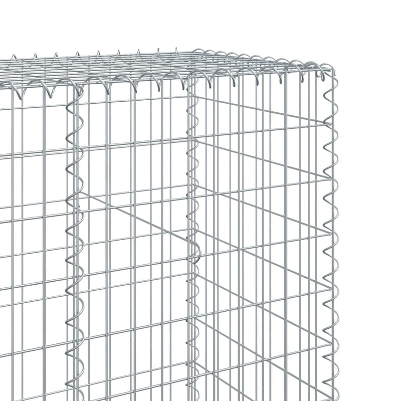 Gabion Basket with Cover 157.5"x19.7"x78.7" Galvanized Iron