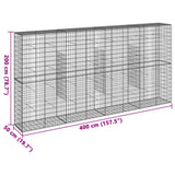 Gabion Basket with Cover 157.5"x19.7"x78.7" Galvanized Iron