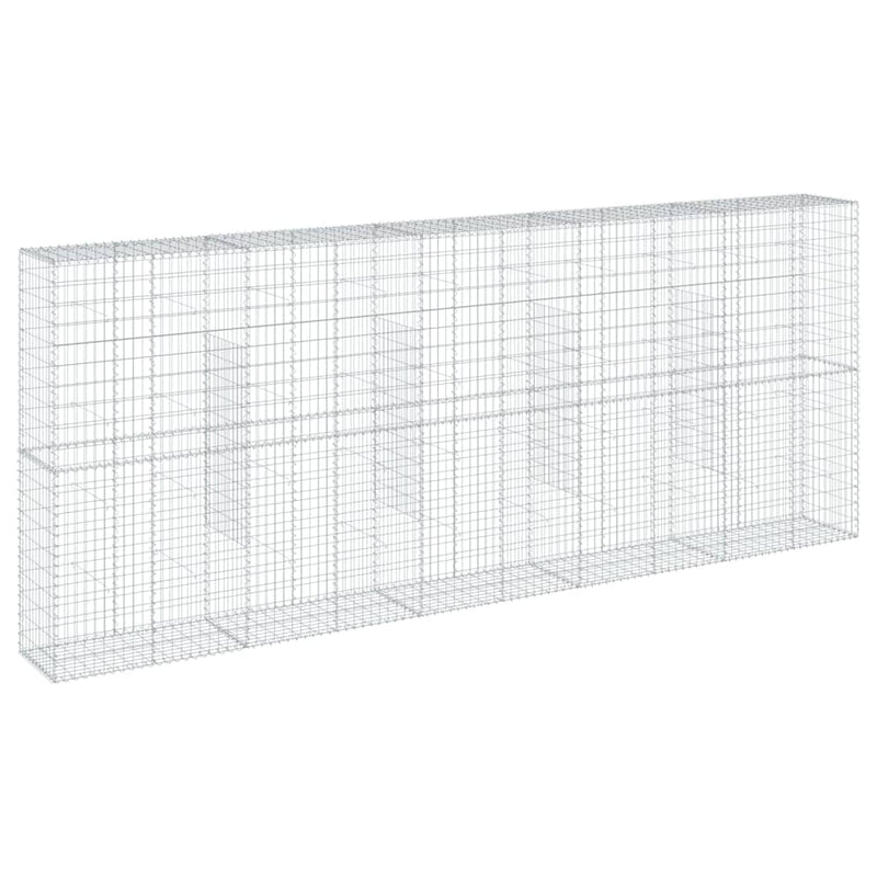 Gabion Basket with Cover 196.9"x19.7"x78.7" Galvanized Iron