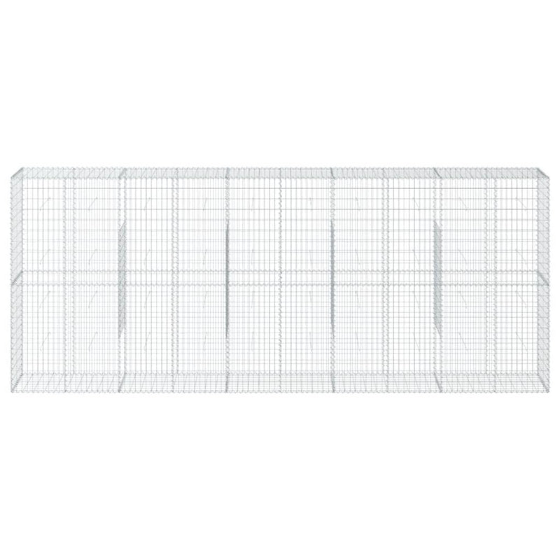 Gabion Basket with Cover 196.9"x19.7"x78.7" Galvanized Iron