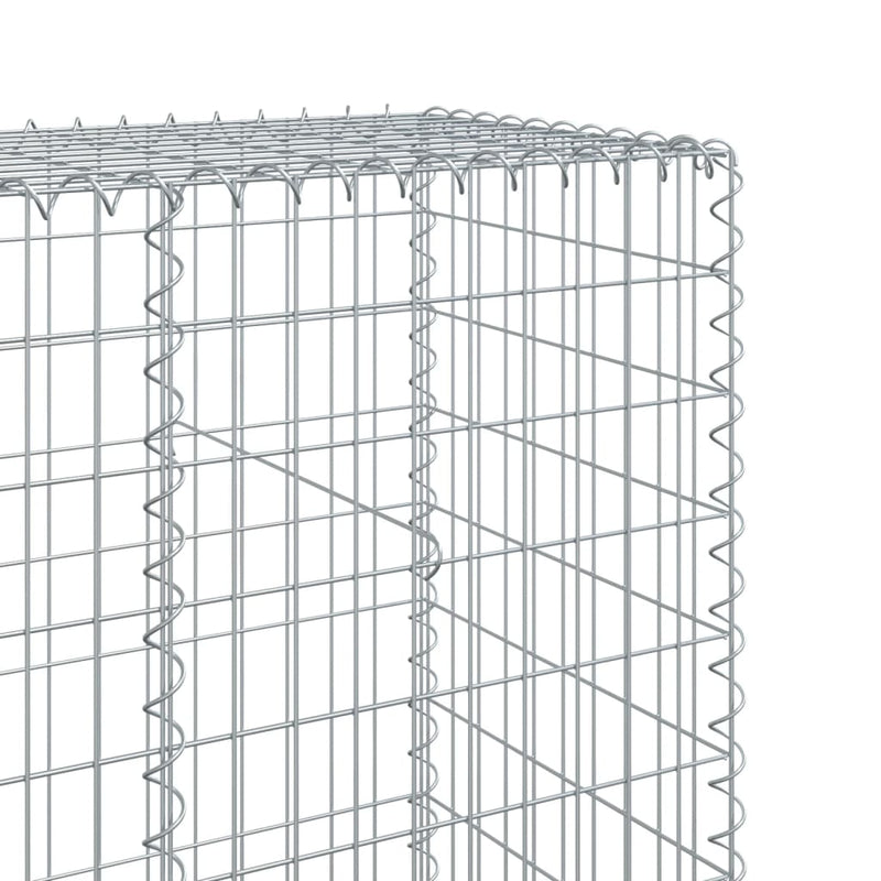 Gabion Basket with Cover 196.9"x19.7"x78.7" Galvanized Iron