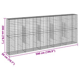 Gabion Basket with Cover 196.9"x19.7"x78.7" Galvanized Iron