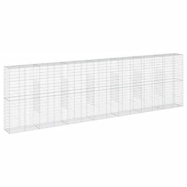 Gabion Basket with Cover 275.6"x19.7"x78.7" Galvanized Iron