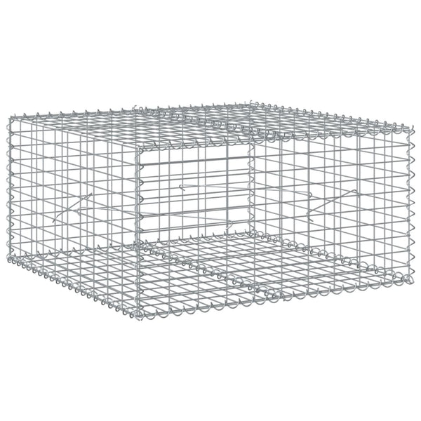 Gabion Basket with Cover 39.4"x39.4"x19.7" Galvanized Iron