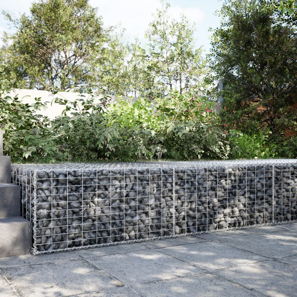 Gabion Basket with Cover 78.7"x39.4"x19.7" Galvanized Iron